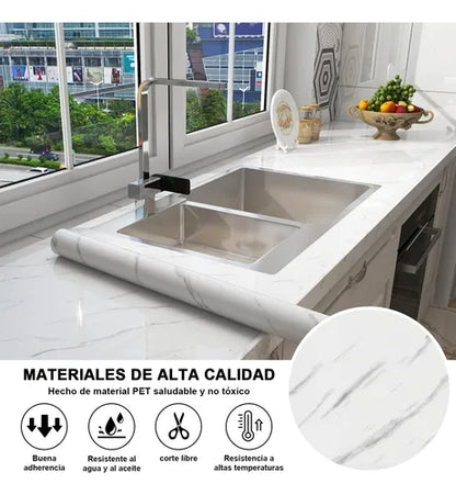 Papel Adhesivo Mármol Premium | (2m x 60cm)